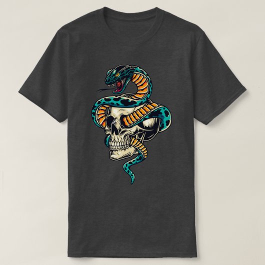 ヘビと幽霊デザイン Tシャツ (デザイン正面)