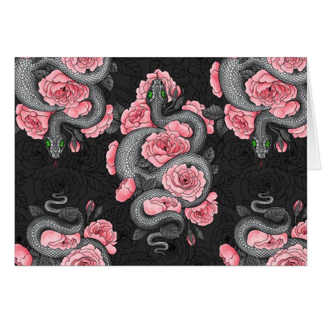 ヘビと桃のバラ (正面横)