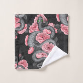 ヘビと桃のバラ バスタオルセット (ウォッシュタオル)