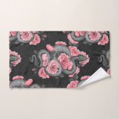 ヘビと桃のバラ バスタオルセット (ハンドタオル)