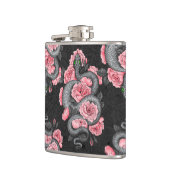 ヘビと桃のバラ フラスク (左)