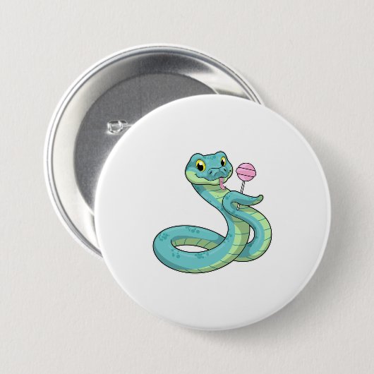 ヘビと棒つきキャンデー 缶バッジ (正面&裏面)