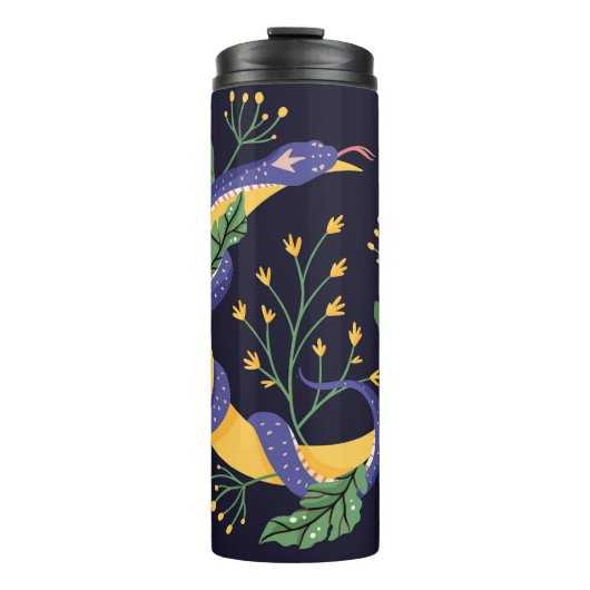 ヘビと花の妖精のプリント タンブラー (正面)