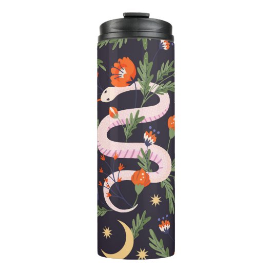 ヘビと花の妖精のプリント タンブラー (正面)