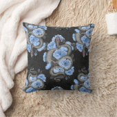 ヘビと青いバラ クッション (ブランケット)