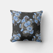 ヘビと青いバラ クッション (正面)