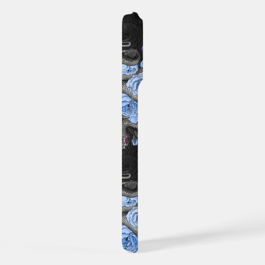 ヘビと青いバラ iPhoneケース (右側面)