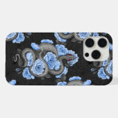 ヘビと青いバラ iPhoneケース (裏面横)