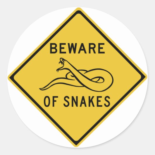 ヘビに注意する,トラフィック警告標識,オーストラリア ラウンドシール (正面)