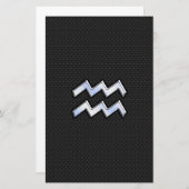 ヘビのアクエリアス〔占星術の〕十二宮図シンボルのようなクロム 便箋 (正面/裏面)