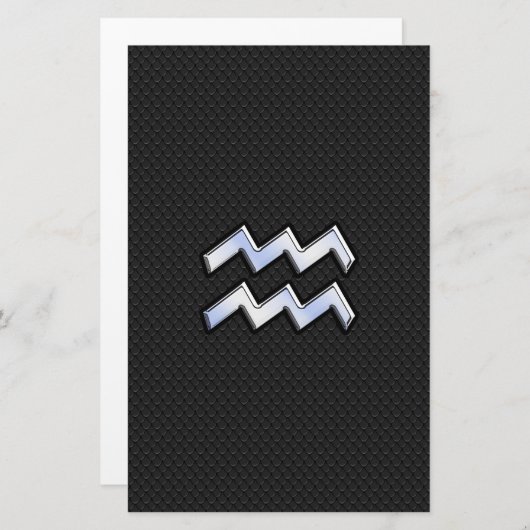 ヘビのアクエリアス〔占星術の〕十二宮図シンボルのようなクロム 便箋 (正面/裏面)