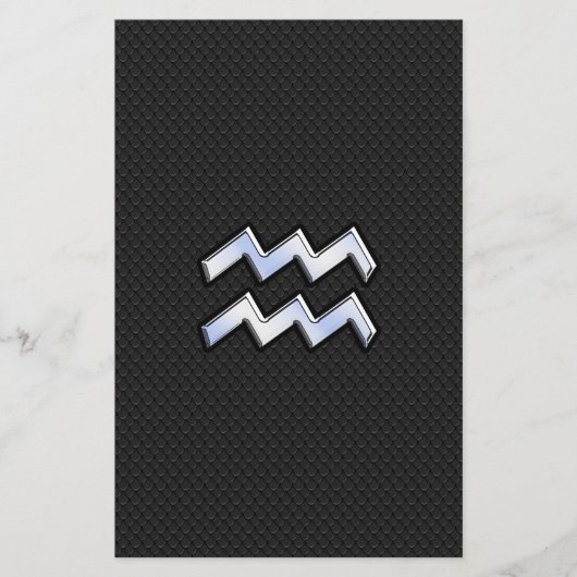 ヘビのアクエリアス〔占星術の〕十二宮図シンボルのようなクロム 便箋 (正面)