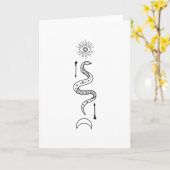 ヘビのオカルティスシンボルゴシックウィッカ カード (黄色い花)