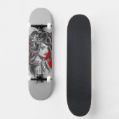 ヘビのギリシャの神話からのヘッド女の子のクラゲ スケートボード (正面)