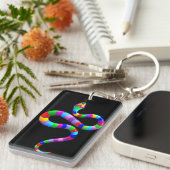 ヘビのサイケデリックな虹のkeychain キーホルダー (正面右)