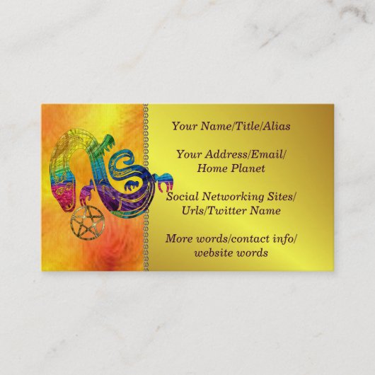 ヘビのチャーミングな魔法使い 名刺 (正面)