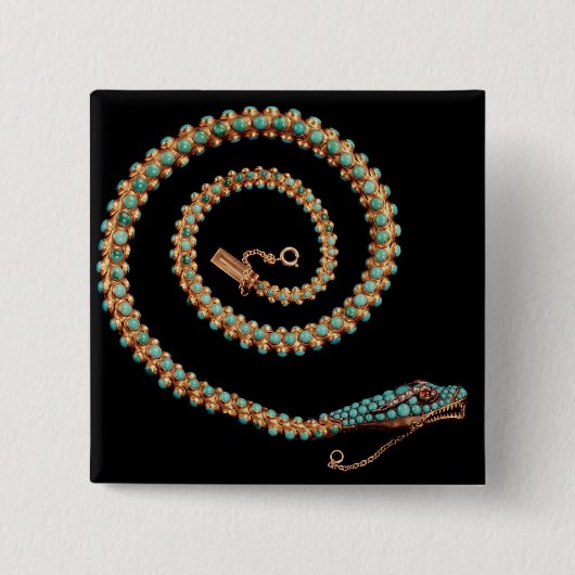 ヘビのネックレス1844年 缶バッジ (正面)