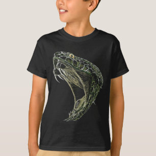 ヘビのハンドメイドのコブラの芸術のTシャツ Tシャツ