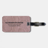 ヘビのピンクパターン ラゲッジタグ (裏面横)