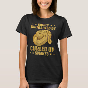 ヘビのボールPythonを丸めて簡単に気を取られる Tシャツ