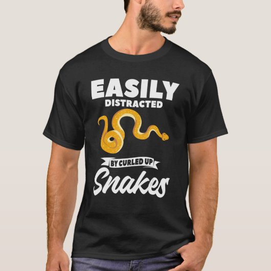 ヘビのボールPythonを丸めて簡単に気を取られる Tシャツ (正面)