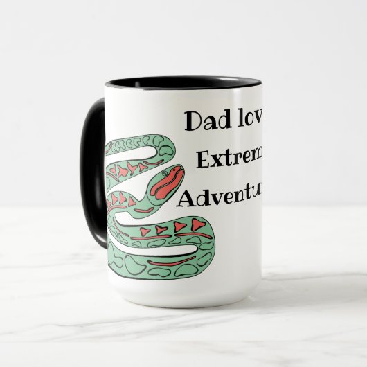 ヘビの世界：パパは極端な冒険を愛する。 マグカップ (正面左)