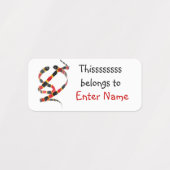 ヘビの動物に属パーソナライズされたする ラベル (デザイン2)