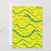 ヘビの動物の子供の誕生日パーティーの招待状 招待状 (裏面)