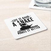 ヘビの命|は虫ペットギフトアイディア スクエアペーパーコースター (アングル)
