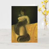 ヘビの女の子のブランクの挨拶状 カード (黄色い花)