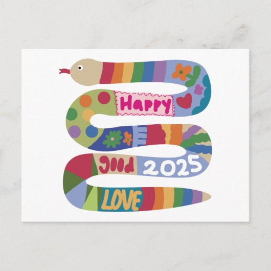 ヘビの年2025 ポストカード (正面)