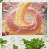 ヘビの年2025：幸運と繁栄を抱く キッチンタオル (折り畳み)