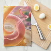 ヘビの年2025：幸運と繁栄を抱く キッチンタオル (四つ折り)