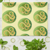 ヘビの年2025:幸運と繁栄を抱く キッチンタオル (折り畳み)