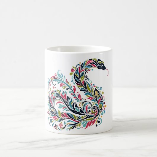 ヘビの年2025：幸運と繁栄を抱く コーヒーマグカップ (中央)