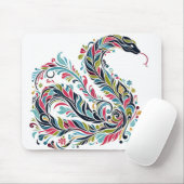 ヘビの年2025：幸運と繁栄を抱く マウスパッド (マウス)