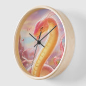 ヘビの年2025：幸運と繁栄を抱く 壁時計 (傾斜)