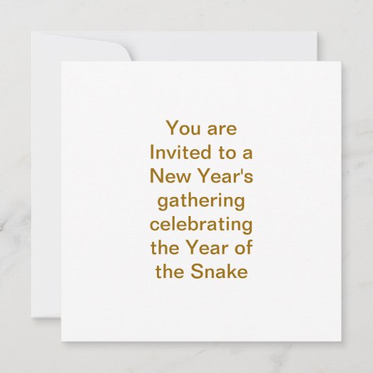 ヘビの年 招待状 (裏面)