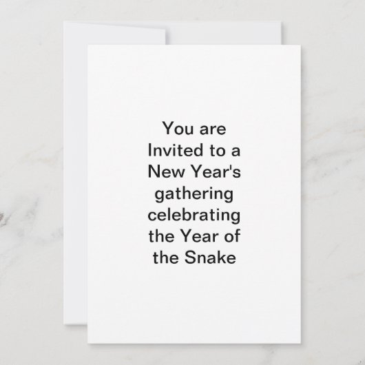 ヘビの年 招待状 (裏面)
