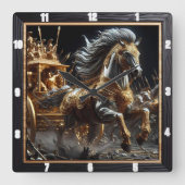 ヘビの戦車：スチールの歌 スクエア壁時計 (正面)