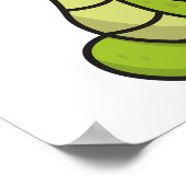 ヘビの漫画のギフト動物のヘビ緑 ポスター (角)