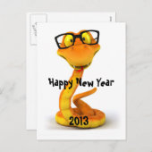 ヘビの男|のかわいく中国のな(占星術の)十二宮図の印 シーズンポストカード (正面/裏面)