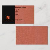 ヘビの皮のサンゴとイニシャル 名刺 (正面/裏面)