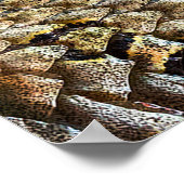 ヘビの皮のパターン。ヴィンテージアニマルプリント ポスター (角)