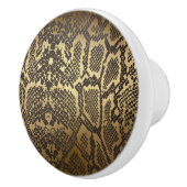 ヘビの皮の模様のモダンなゴールドラグジュアリーなノブ セラミックノブ (右)