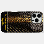 ヘビの皮膚の黒と金ゴールドの印象的なパターン Case-Mate iPhoneケース (裏面 (横))