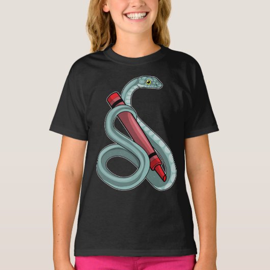 ヘビの瞳のクレヨン学校 Tシャツ (正面)