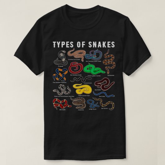 ヘビの種類SNAKE種ヘビの種類 Tシャツ (デザイン正面)