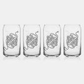 ヘビの結び目[黒] ガラス缶 (正面)