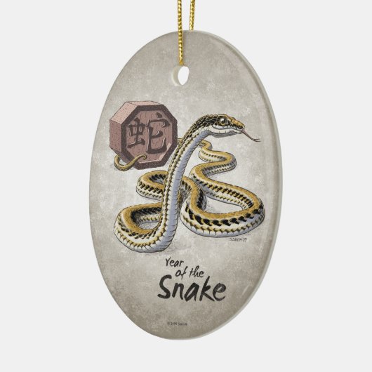 ヘビの芸術の中国のな(占星術の)十二宮図年 セラミックオーナメント (左)